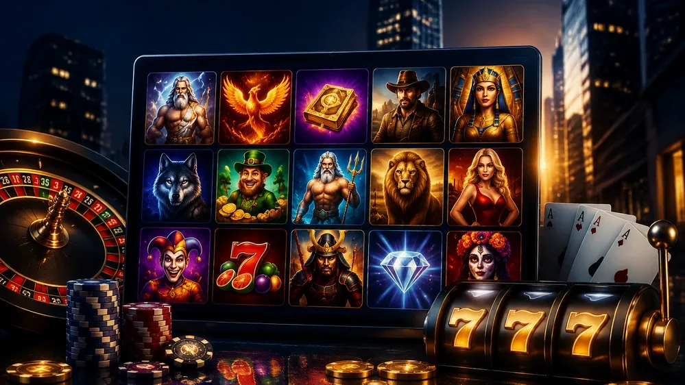 Griglia di slot da provider diversi su schermo