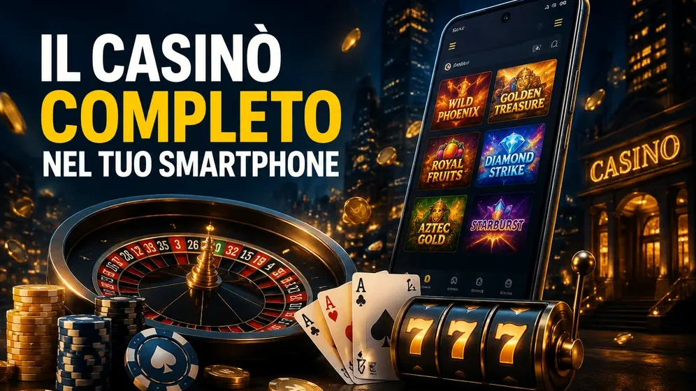 schermata app casino su smartphone Android